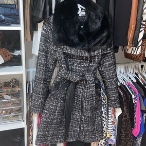 Faux fur trimming Jacket
